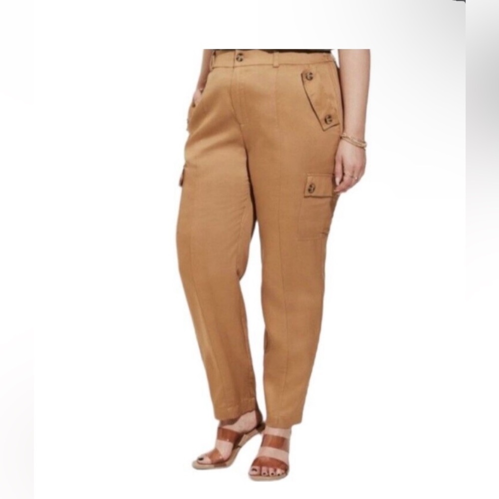 Torrid Relaxed Taper Linen High Rise cargo pants Size 18